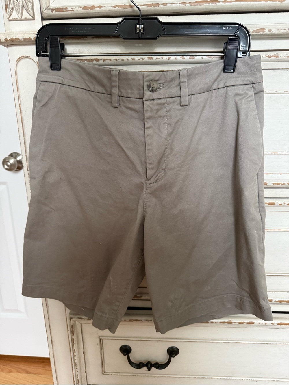Express Men's Taupe Flat Front Stretch Shorts